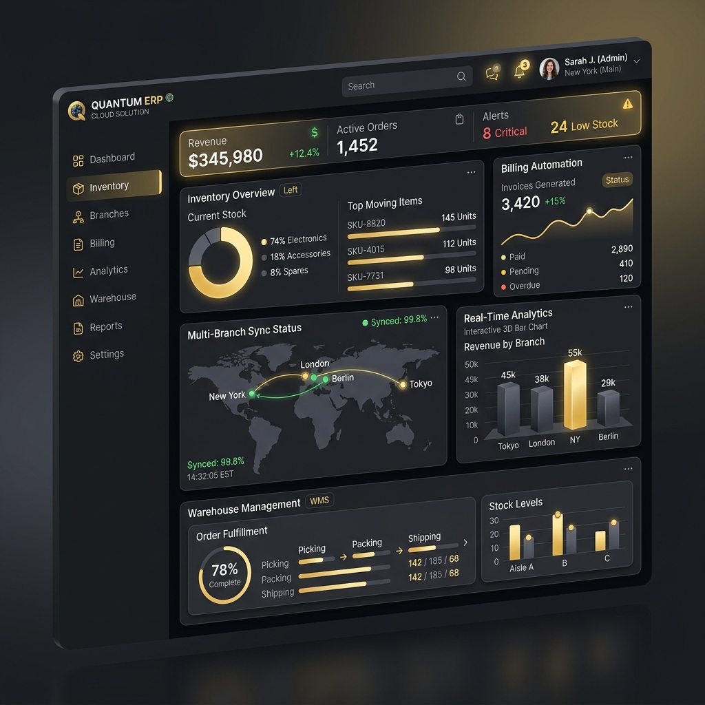 Cloud ERP Solution Dashboard